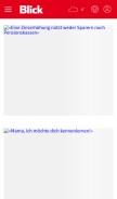 How blick.ch looks like on a mobile device such as an iPhone.