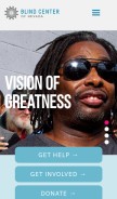 How blindcenter.org looks like on a mobile device such as an iPhone.