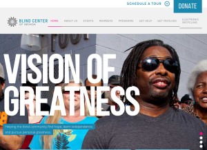 How blindcenter.org looks like on a tablet such as an iPad.