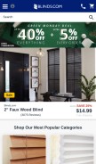 How blinds.com looks like on a mobile device such as an iPhone.