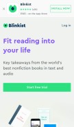How blinkist.com looks like on a mobile device such as an iPhone.