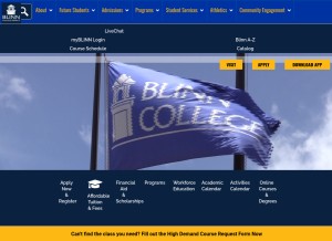 How blinn.edu looks like on a tablet such as an iPad.