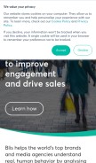 How blis.com looks like on a mobile device such as an iPhone.
