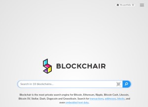 How blockchair.com looks like on a tablet such as an iPad.