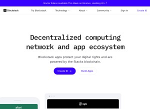 How blockstack.org looks like on a tablet such as an iPad.