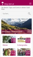 How blog-wien.at looks like on a mobile device such as an iPhone.
