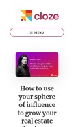 How blog.cloze.com looks like on a mobile device such as an iPhone.