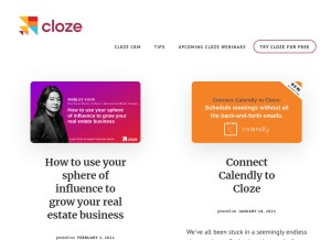 How blog.cloze.com looks like on a tablet such as an iPad.