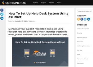 How blog.containerize.com looks like on a tablet such as an iPad.