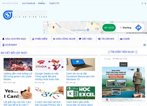 How blogchiasekienthuc.com looks like on a tablet such as an iPad.