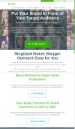 How blogdash.com looks like on a mobile device such as an iPhone.