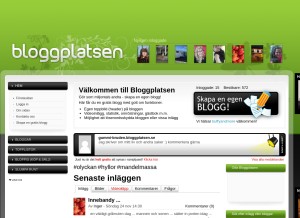 How bloggagratis.se looks like on a tablet such as an iPad.