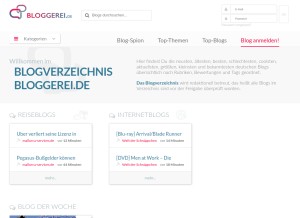 How bloggerei.de looks like on a tablet such as an iPad.