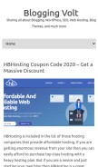 How bloggingvolt.com looks like on a mobile device such as an iPhone.