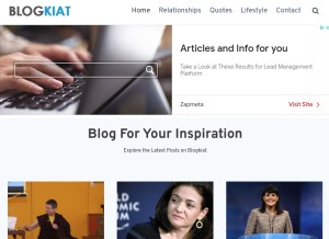 How blogkiat.com looks like on a tablet such as an iPad.