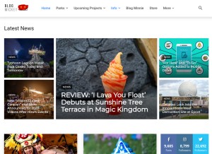 How blogmickey.com looks like on a tablet such as an iPad.