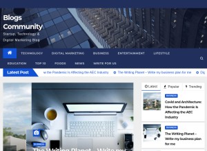 How blogscommunity.com looks like on a tablet such as an iPad.