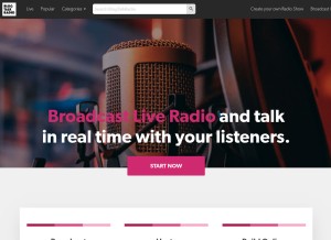 How blogtalkradio.com looks like on a tablet such as an iPad.