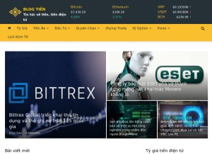 How blogtien.com looks like on a tablet such as an iPad.