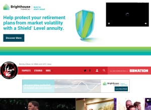 How bloodyelbow.com looks like on a tablet such as an iPad.