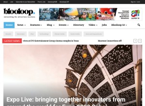 How blooloop.com looks like on a tablet such as an iPad.