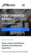 How bloomagency.in looks like on a mobile device such as an iPhone.