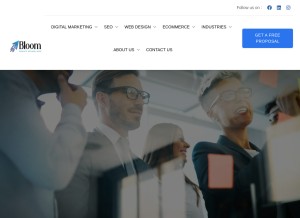 How bloomagency.in looks like on a tablet such as an iPad.