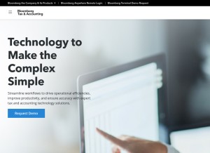How bloombergtaxtech.com looks like on a tablet such as an iPad.