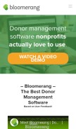 How bloomerang.co looks like on a mobile device such as an iPhone.