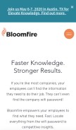 How bloomfire.com looks like on a mobile device such as an iPhone.