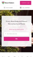 How bloomnation.com looks like on a mobile device such as an iPhone.