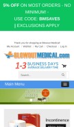 How blowoutmedical.com looks like on a mobile device such as an iPhone.