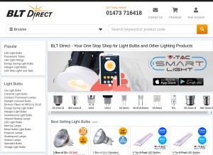 How bltdirect.com looks like on a tablet such as an iPad.