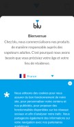 How blu.com looks like on a mobile device such as an iPhone.