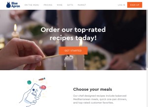 How blueapron.com looks like on a tablet such as an iPad.