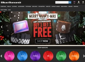 How bluebanana.com looks like on a tablet such as an iPad.