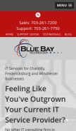 How bluebaytechnology.com looks like on a mobile device such as an iPhone.