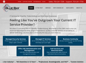 How bluebaytechnology.com looks like on a tablet such as an iPad.
