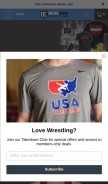 How bluechipwrestling.com looks like on a mobile device such as an iPhone.