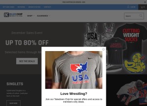 How bluechipwrestling.com looks like on a tablet such as an iPad.