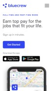 How bluecrewjobs.com looks like on a mobile device such as an iPhone.