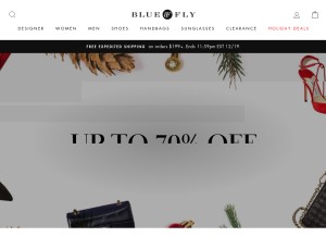 How bluefly.com looks like on a tablet such as an iPad.