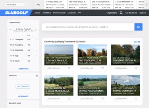 How bluegolf.com looks like on a tablet such as an iPad.