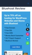 How bluehostreview.in looks like on a mobile device such as an iPhone.