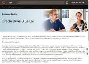 How bluekai.com looks like on a tablet such as an iPad.