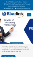 How bluelinkservices.qa looks like on a mobile device such as an iPhone.