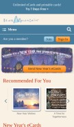 How bluemountain.com looks like on a mobile device such as an iPhone.