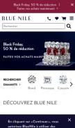 How bluenile.com looks like on a mobile device such as an iPhone.