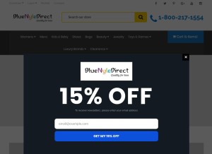 How bluenyledirect.com looks like on a tablet such as an iPad.