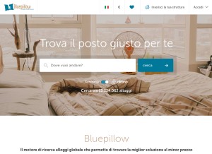 How bluepillow.it looks like on a tablet such as an iPad.